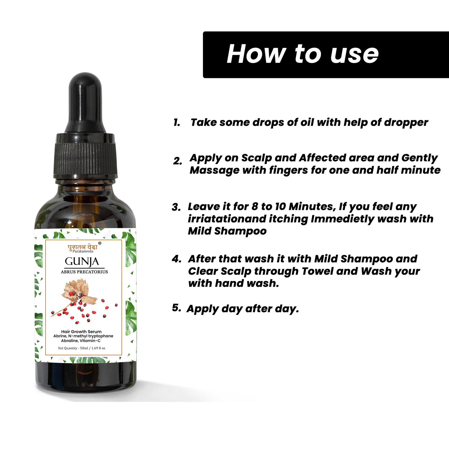 Gunja ratti Hair oil for Alopecia Treatment