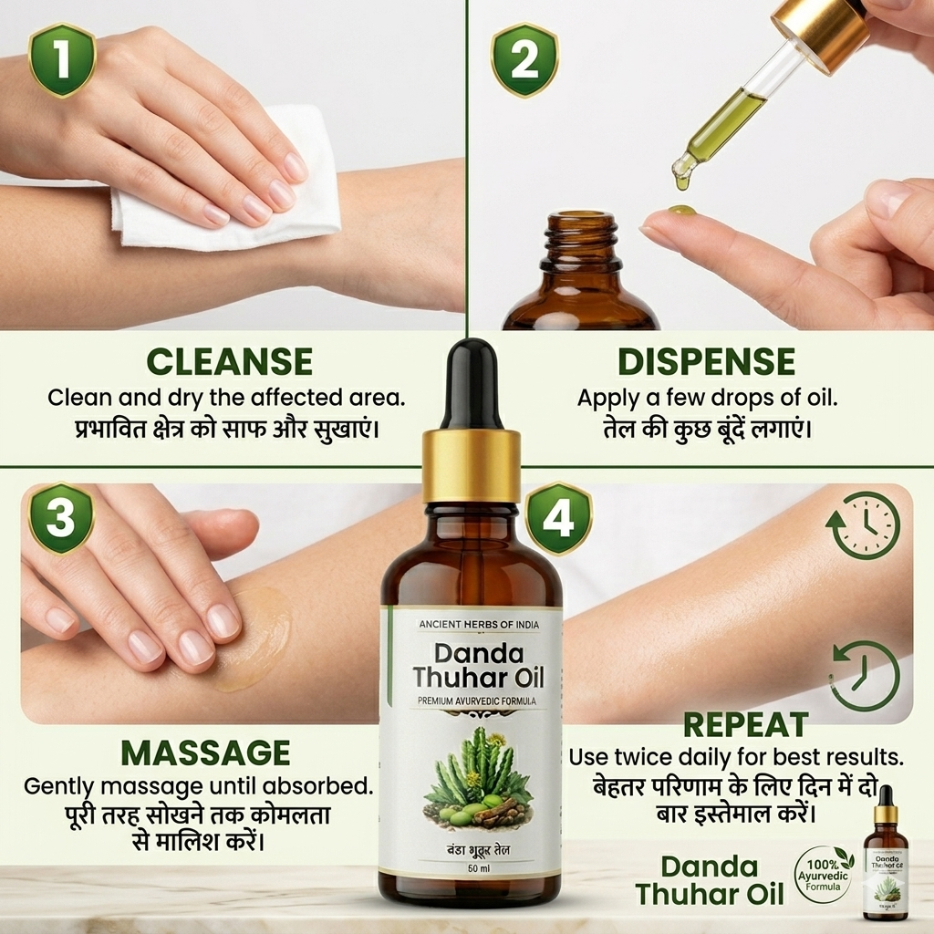Danda Thuhar Oil for Psoriasis and Eczema Treatment Itching, dry skin