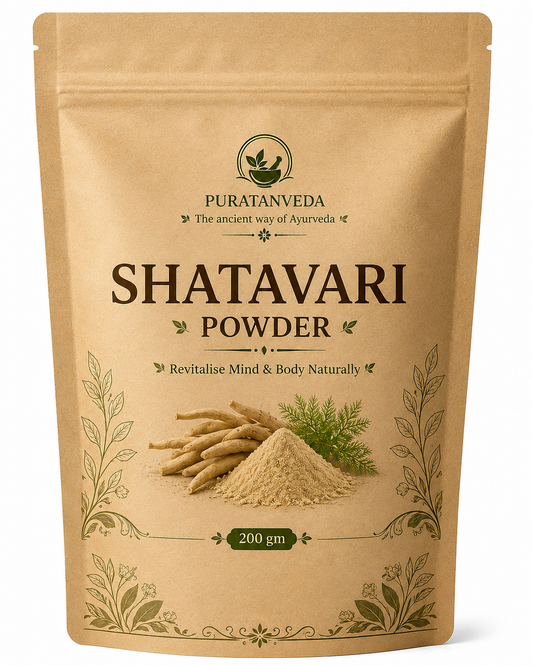 Puratnveda Shatavari Powder | Premium Natural Shatavari Root Powder | 100% Pure Ayurvedic Herbal Powder | Finely Ground | Hygienically Packed