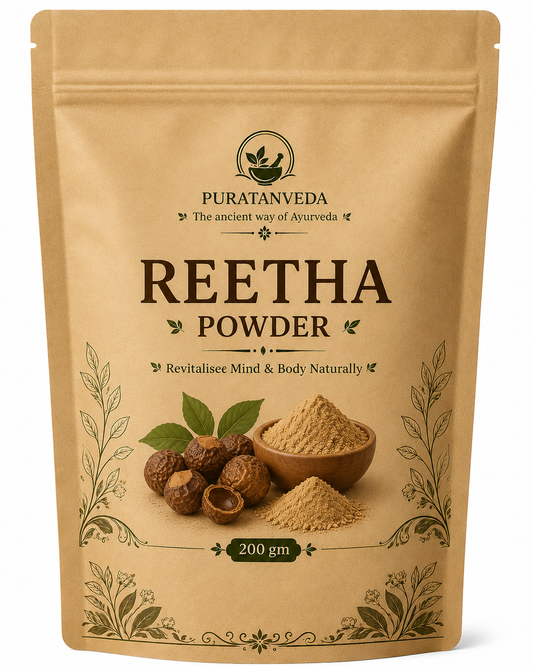 Puratnveda Reetha Powder (Soapnut) | Premium Natural Soapnut Powder | 100% Pure Ayurvedic Herbal Powder | Finely Ground | Hygienically Packed