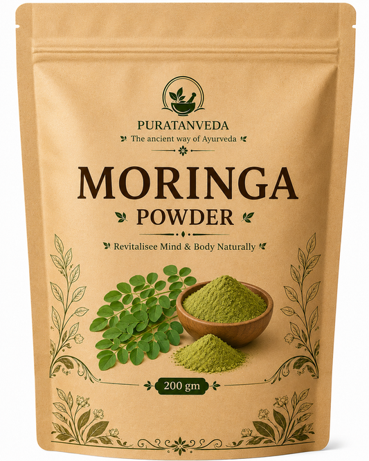 Puratnveda Moringa Powder | Premium Natural Moringa Leaf Powder | 100% Pure Ayurvedic Herbal Powder | Finely Ground Superfood | Hygienically Packed