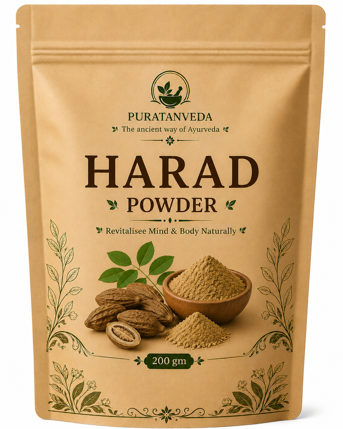 Puratnveda Harad Powder (Haritaki) | Premium Natural Ayurvedic Herbal Powder | 100% Pure Haritaki Powder | Finely Ground | Hygienically Packed