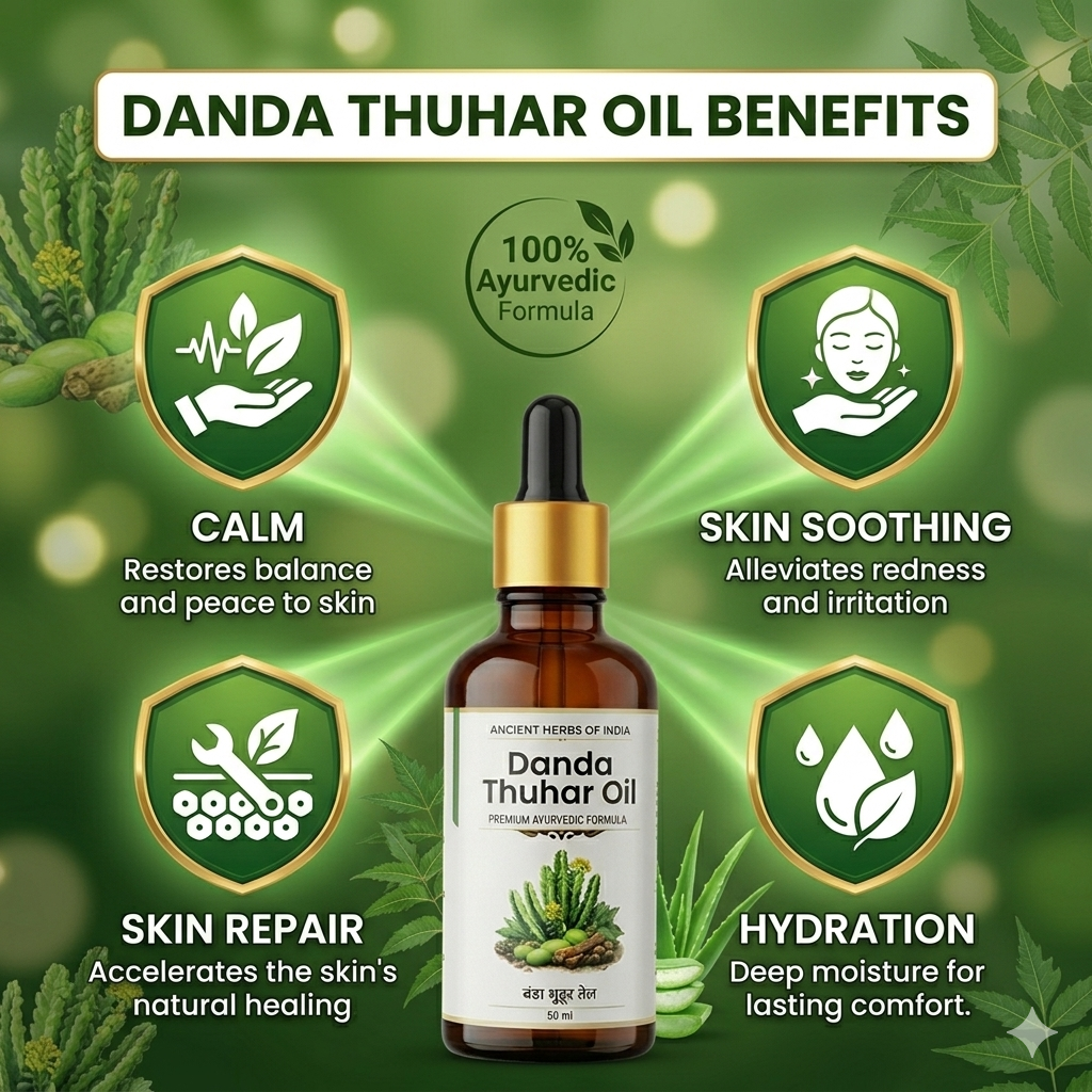 Danda Thuhar Oil for Psoriasis and Eczema Treatment Itching, dry skin