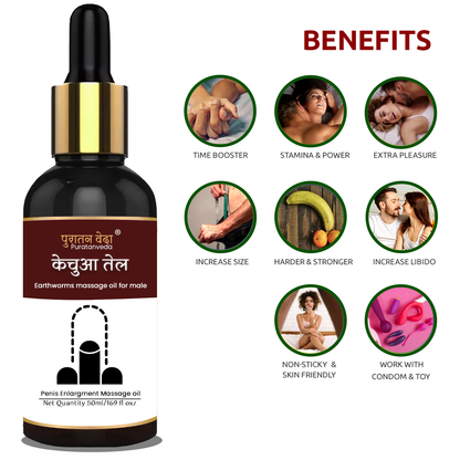 Puratanveda Kechua Ayurvedic Massage Oil for Men | Strength & Vitality Support | Natural Herbal Formula – 100% Ayurvedic